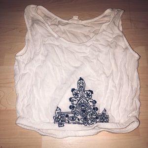 Cropped peasant top